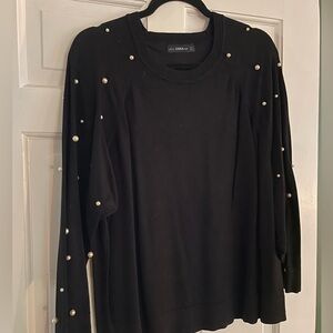 Zara Pearl Sleeve Sweater